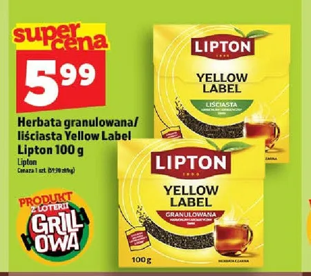 Herbata liściasta Yellow Label Lipton promocja w TOPAZ