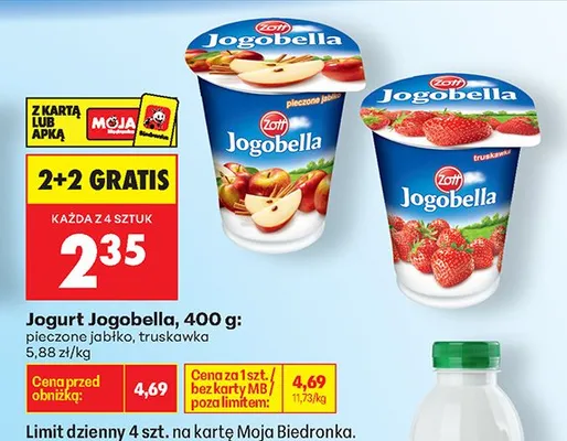 Jogurt Jogobella pieczone jabłko Zott promocja w Biedronka