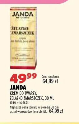 Krem do twarzy Żelazko Zmarszczek Janda promocja w Drogerie Natura