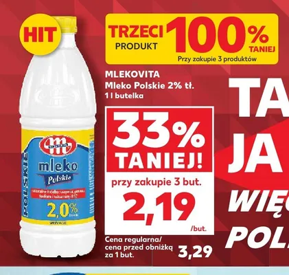 Mleko Polskie 2% tł. Mlekovita promocja w Kaufland