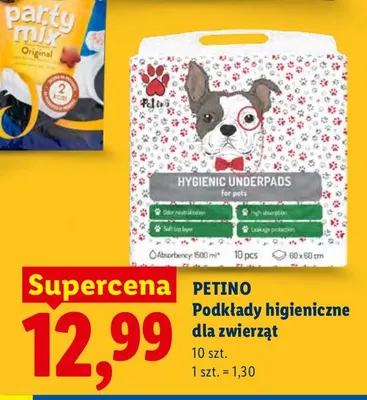 Podkłady higieniczne dla zwierząt Petino promocja w Lidl