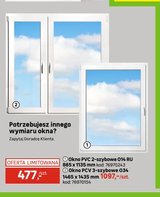 Okno PVC 3-szybowe O34 promocja w Leroy Merlin