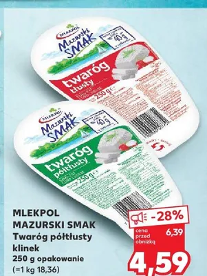 Twaróg półtłusty klinek Mlekpol Mazurski Smak promocja w Kaufland