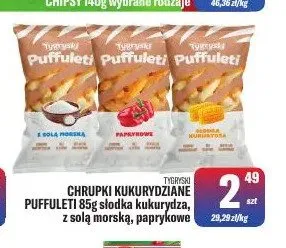 Chrupki kukurydziane Tygryski Puffuleti promocja w Tomi Markt