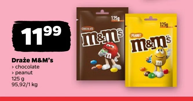 Draże czekoladowe M&M's promocja w Netto