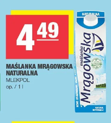 Maślanka Mrągowska naturalna Mlekpol promocja w SPAR