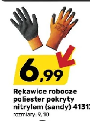 Rękawice robocze poliestrowe powlekane nitrylem 4131X promocja w Bricomarche