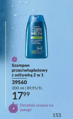 Szampon przeciwłupieżowy z odżywką 2 w 1 Avon Care Men Sensitive promocja w AVON