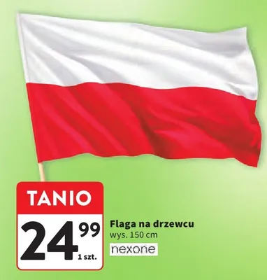 Flaga na drzewcu Nexone promocja w Intermarche
