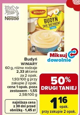 Budyń różne rodzaje promocja w Carrefour Market