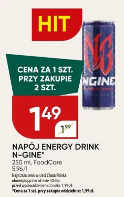 NAPÓJ ENERGY DRINK N-GINE promocja w Chata Polska