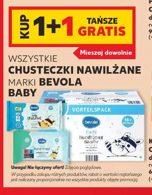 Chusteczki nawilżane marki Bevola Baby promocja w Kaufland