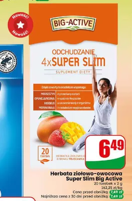 Herbata ziołowo-owocowa Super Slim Big-Active promocja w Dino