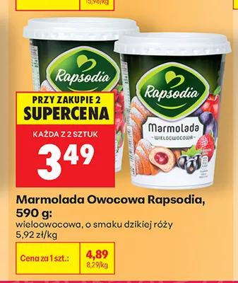 Marmolada owocowa Rapsodia o smaku dzikiej róży promocja w Biedronka