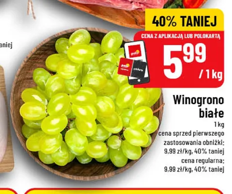 Winogrona białe promocja w POLOmarket