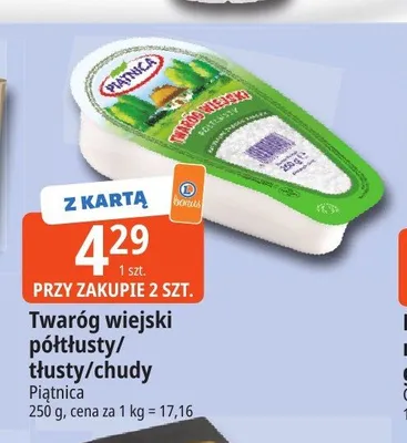 Twaróg wiejski tłusty Piątnica promocja w Leclerc