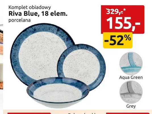 Komplet obiadowy Riva Blue 18 elementów promocja w Black Red White