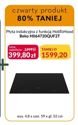Płyta indukcyjna z funkcją HobToHood Beko HII64720QUF2T promocja w Salony Agata