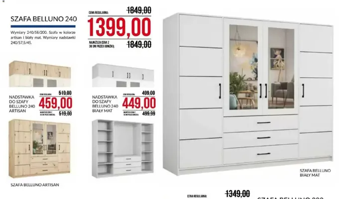 Nadstawka do szafy Belluno 240 artisan promocja w Abra Meble
