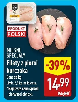 Filety z piersi kurczaka Mięsne Specjały polskie promocja w Aldi