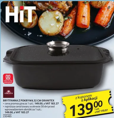 Brytfanna z pokrywą 32 cm Granitex promocja w Selgros