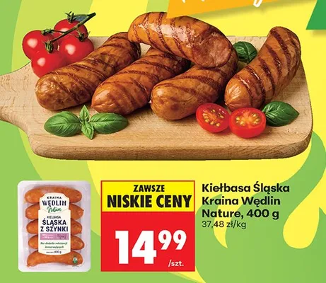 Kiełbasa biała z szynki Kraina wędlin promocja w Biedronka