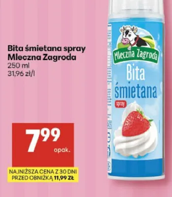 Bita śmietana spray Mleczna Zagroda promocja w Delikatesy Centrum