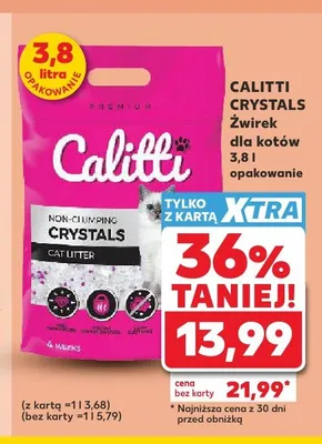 Żwirek dla kotów Calitti Crystals promocja w Kaufland