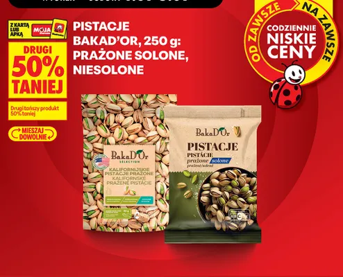 Pistacje prażone niesolone BakaD'Or promocja w Biedronka