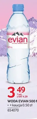 Woda Evian promocja w Selgros
