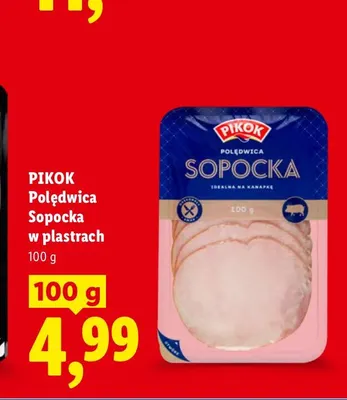 Polędwica sopocka w plastrach Pikok promocja w Lidl