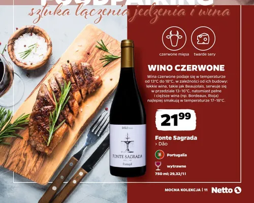 Wino czerwone Fonte Sagrada Dão promocja w Netto