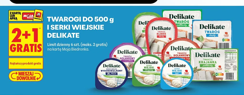 Twaróg Klinek chudy Delikate promocja w Biedronka