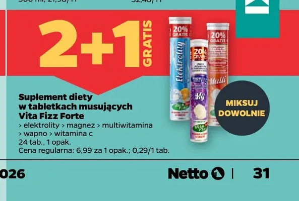 Suplement diety Vita Fizz Forte Multiwitamina promocja w Netto