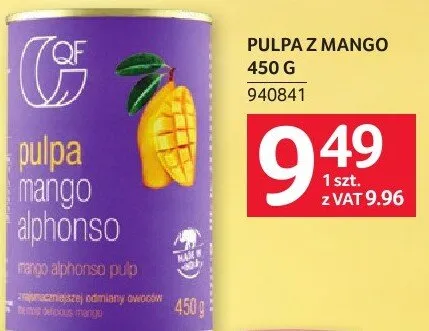 Pulpa z mango 450g promocja w Selgros
