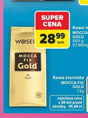 Kawa mielona Woseba Mocca Fix Gold promocja w Carrefour
