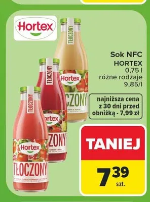 Sok NFC tłoczony jabłko Hortex promocja w Carrefour