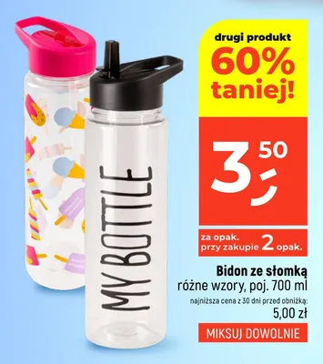 Bidon ze słomką promocja w Dealz