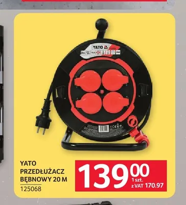 Przedłużacz bębnowy 20 m Yato promocja w Selgros