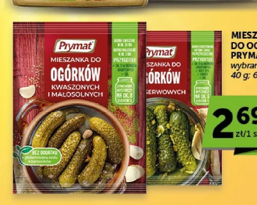 Mieszanka do ogórków kwaszonych i małosolnych Prymat promocja w Euro Sklep