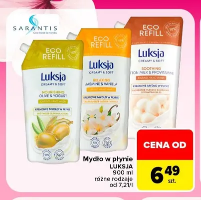 Mydło w płynie Luksja mleczko bawełniane i prowitamina B5 promocja w Carrefour