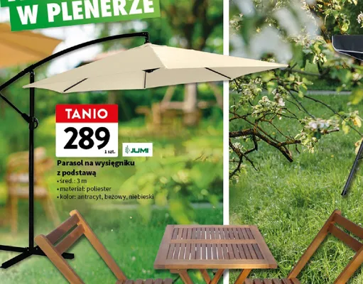 Parasol na wysięgniku z podstawą promocja w Intermarche