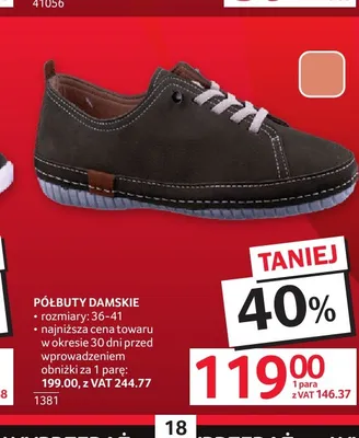 Półbuty damskie promocja w Selgros