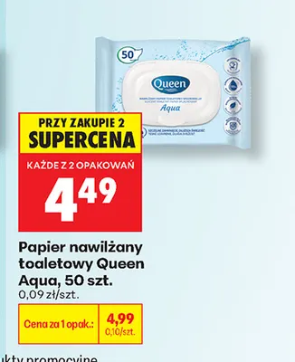 Papier nawilżany toaletowy Queen Aqua promocja w Biedronka