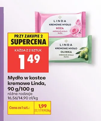 Mydło w kostce kremowe Linda promocja w Biedronka