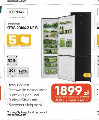 Lodówka Kernau KFRC 20164,2 NF B promocja w Max Elektro