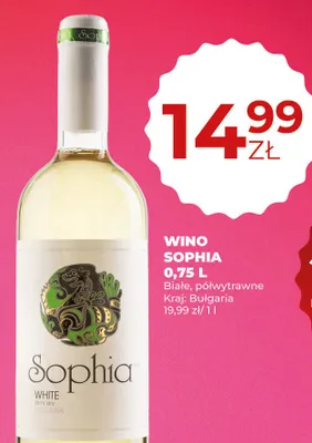 Wino białe Sophia promocja w Duży Ben