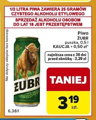 Piwo Żubr promocja w Carrefour Express