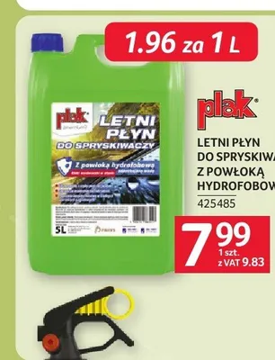 Letni płyn do spryskiwaczy Plak z powłoką hydrofobową promocja w Selgros
