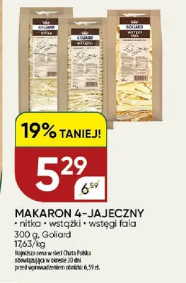 Makaron 4-jajeczny nitka Goliard promocja w Chata Polska